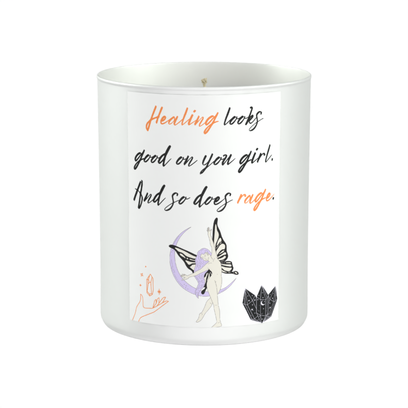 Healing and Rage 200g White candle ‘Sandy Bay'