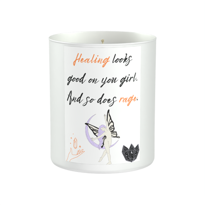 Healing and Rage 200g White candle ‘Sandy Bay'