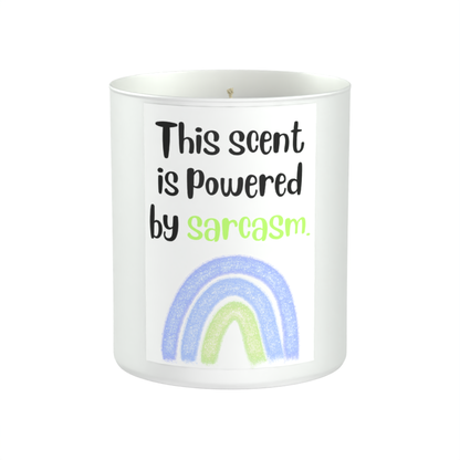 This Scent Is Powered By Sarcasm 200g White candle ‘Sandy Bay'
