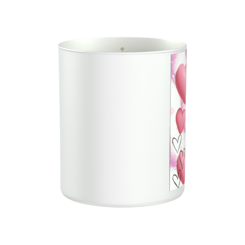 Hearts Design 200g White candle ‘Sandy Bay'