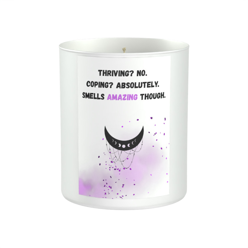 Coping Candle Humour 200g White candle ‘Sandy Bay'