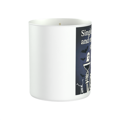 Single, Spooky & Emotionally Stable Skeleton 200g White candle ‘Sandy Bay'