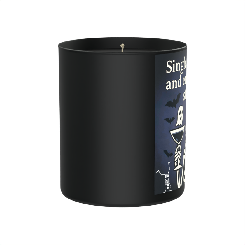 Single, Spooky and Emotionally Stable Skeleton 200g Black Candle ‘Dark Noir’