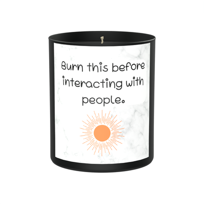 Burn This Before Interacting With People 200g Black Candle ‘Dark Noir’