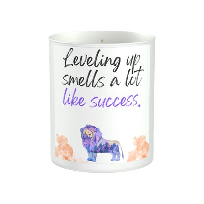Leveling up smells a lot like success 200g White candle ‘Sandy Bay'