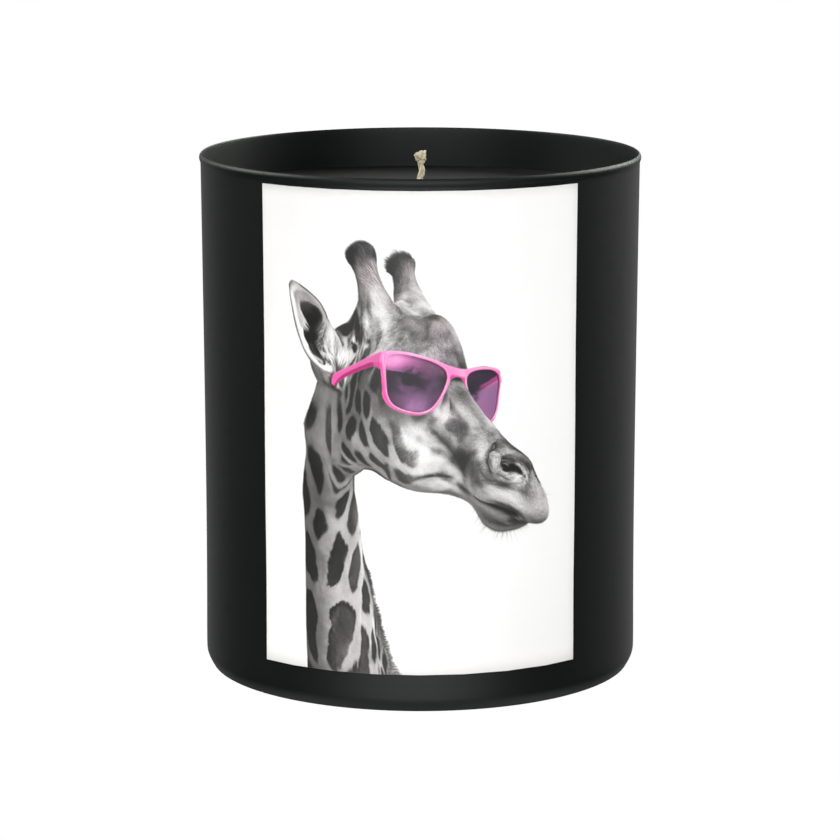 Giraffe in Pink Sunnies 200g Black Candle ‘Dark Noir’