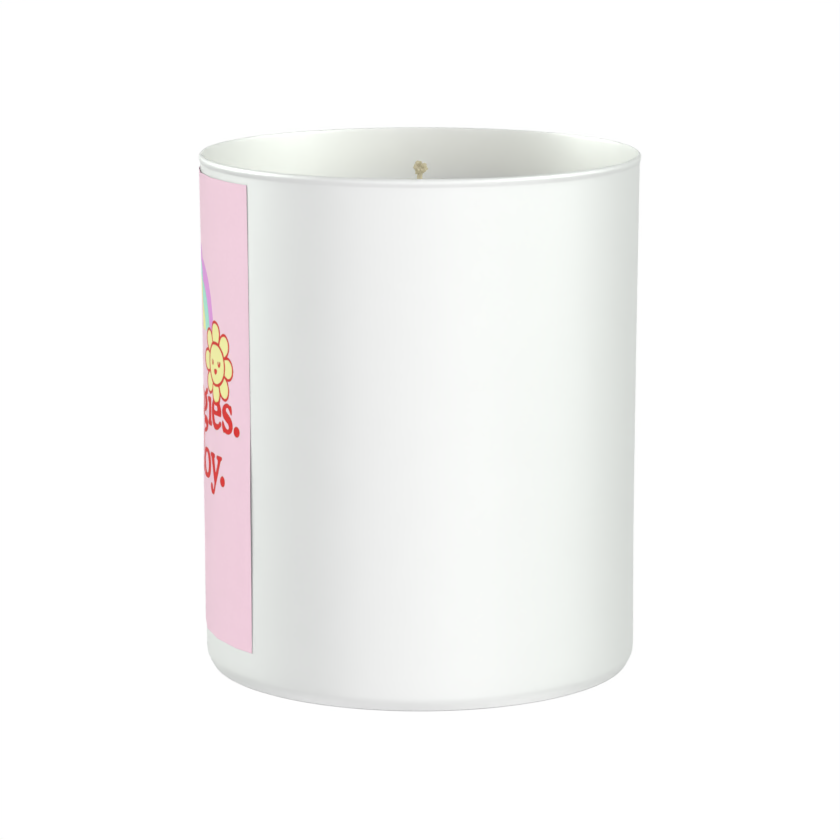 No Apologies. Just Joy. 200g White candle ‘Sandy Bay'