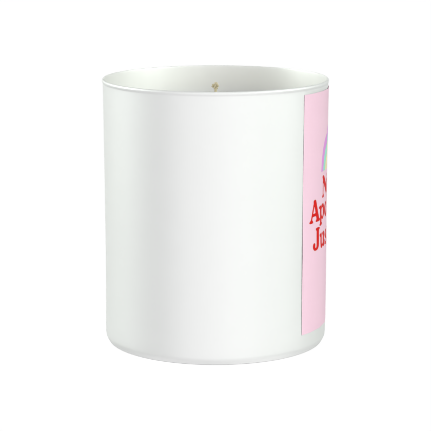 No Apologies. Just Joy. 200g White candle ‘Sandy Bay'