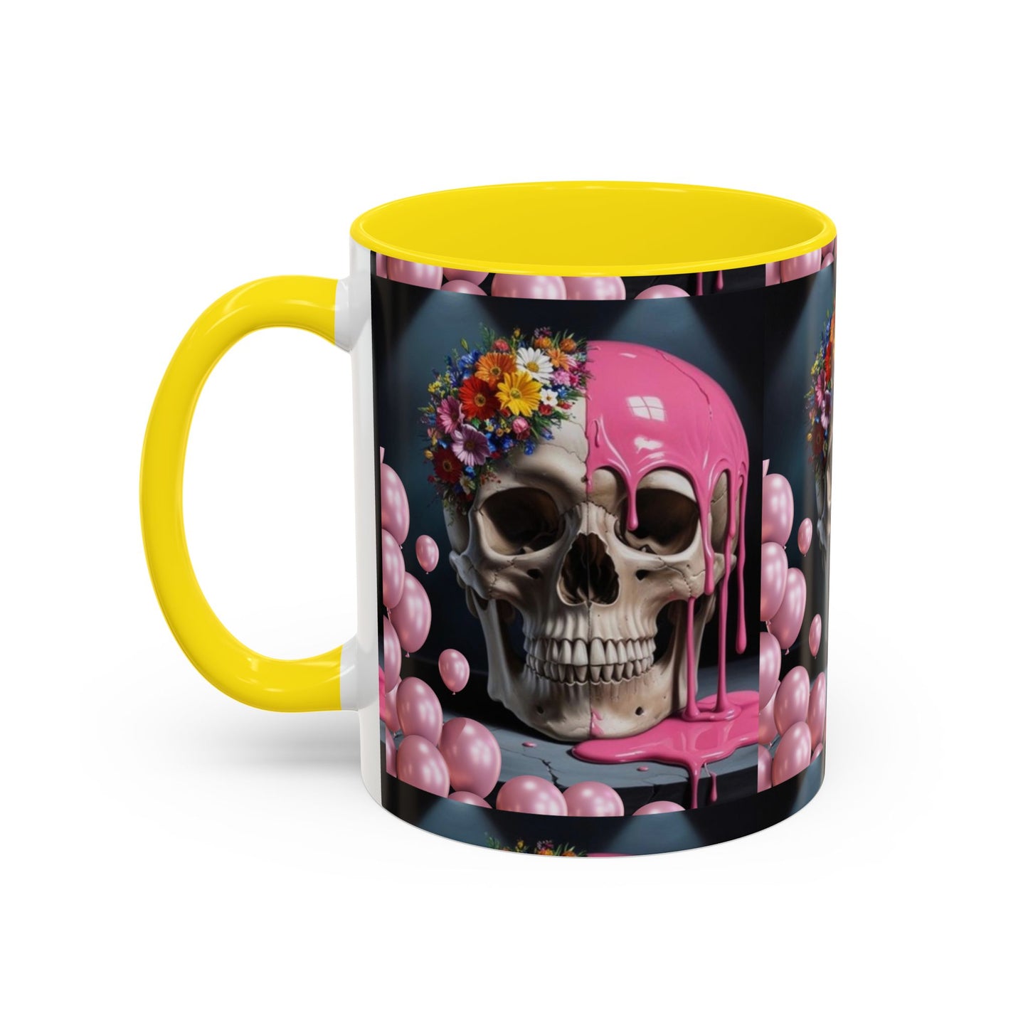 Dripping Skull Bloom Mug Accent Coffee Mug (11, 15oz)