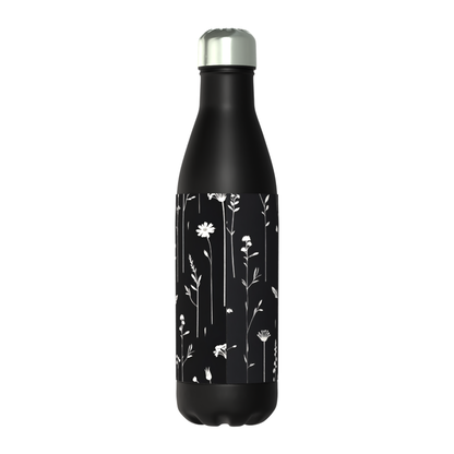 Monochrome Wildflower Bottle - Classic 50cl Thermos Black Bottle