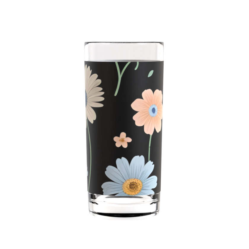 Midnight Meadow Daisy Highball Glass