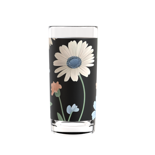 Midnight Meadow Daisy Highball Glass