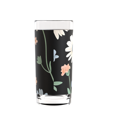 Midnight Meadow Daisy Highball Glass