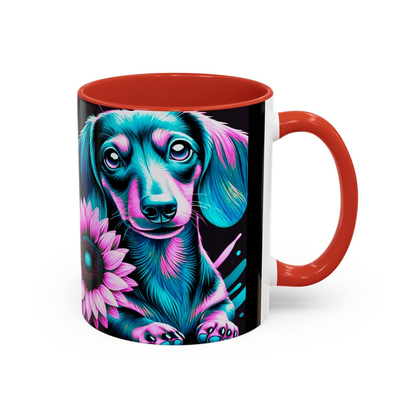 Dachshund Flower Mug Accent Coffee Mug (11, 15oz)