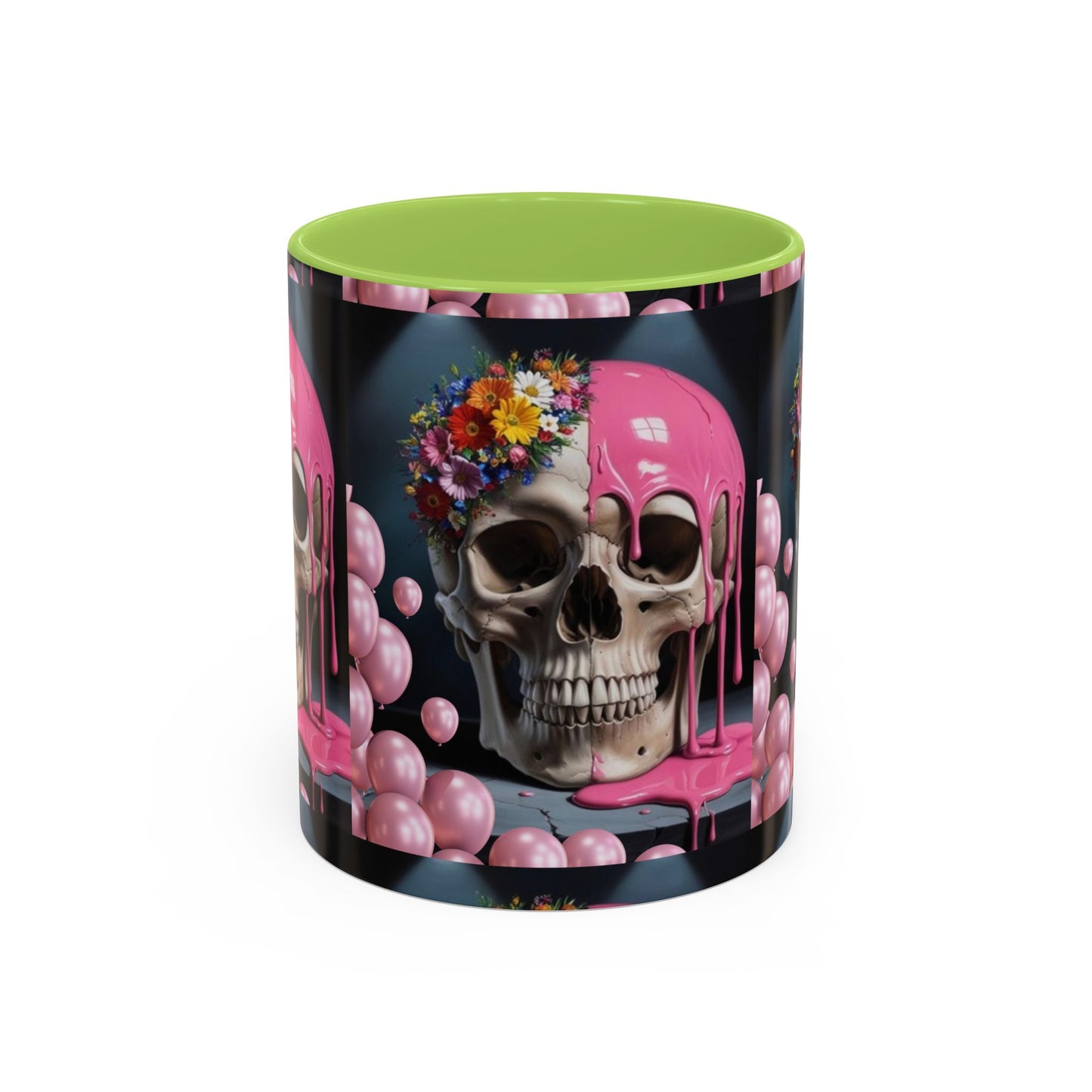 Dripping Skull Bloom Mug Accent Coffee Mug (11, 15oz)