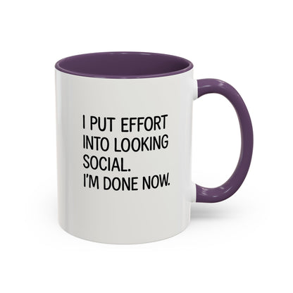 Funny Social Coffee Mug for Introverts, Unique Gift for Friends, Office Humour Mug, Black Accent Mugs, Sarcastic Coffee Cup
