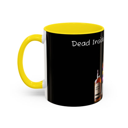 Dead Inside but still fancy Rainbow Skeleton Top Hat Whiskey Accent Coffee Mug (11, 15oz)