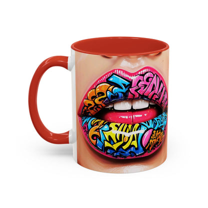 Graffiti Lips Accent Coffee Mug (11, 15oz)