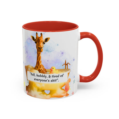 Giraffe Humour Accent Coffee Mug - Funny Gift, Quirky Kitchen Decor, Ideal for Birthdays, Christmas, Office
