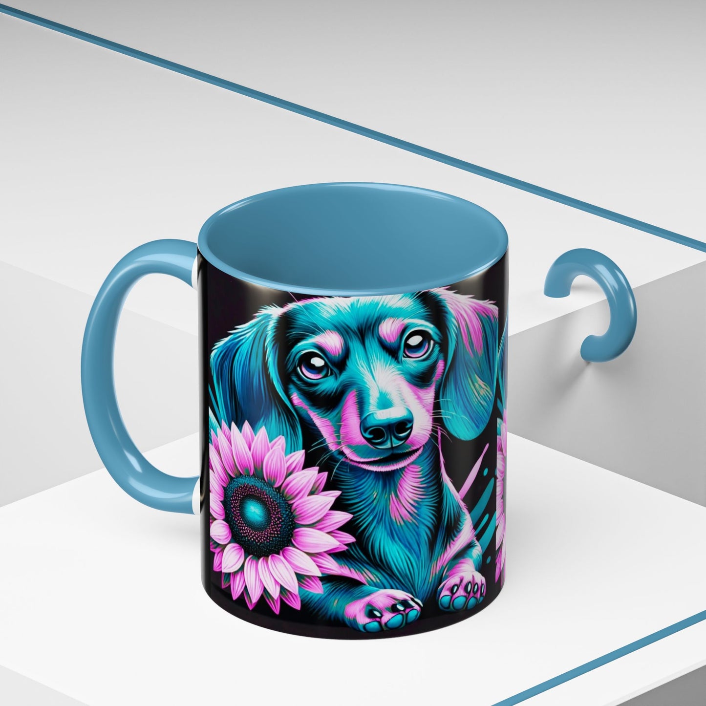 Dachshund Flower Mug Accent Coffee Mug (11, 15oz)