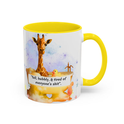 Giraffe Humour Accent Coffee Mug - Funny Gift, Quirky Kitchen Decor, Ideal for Birthdays, Christmas, Office