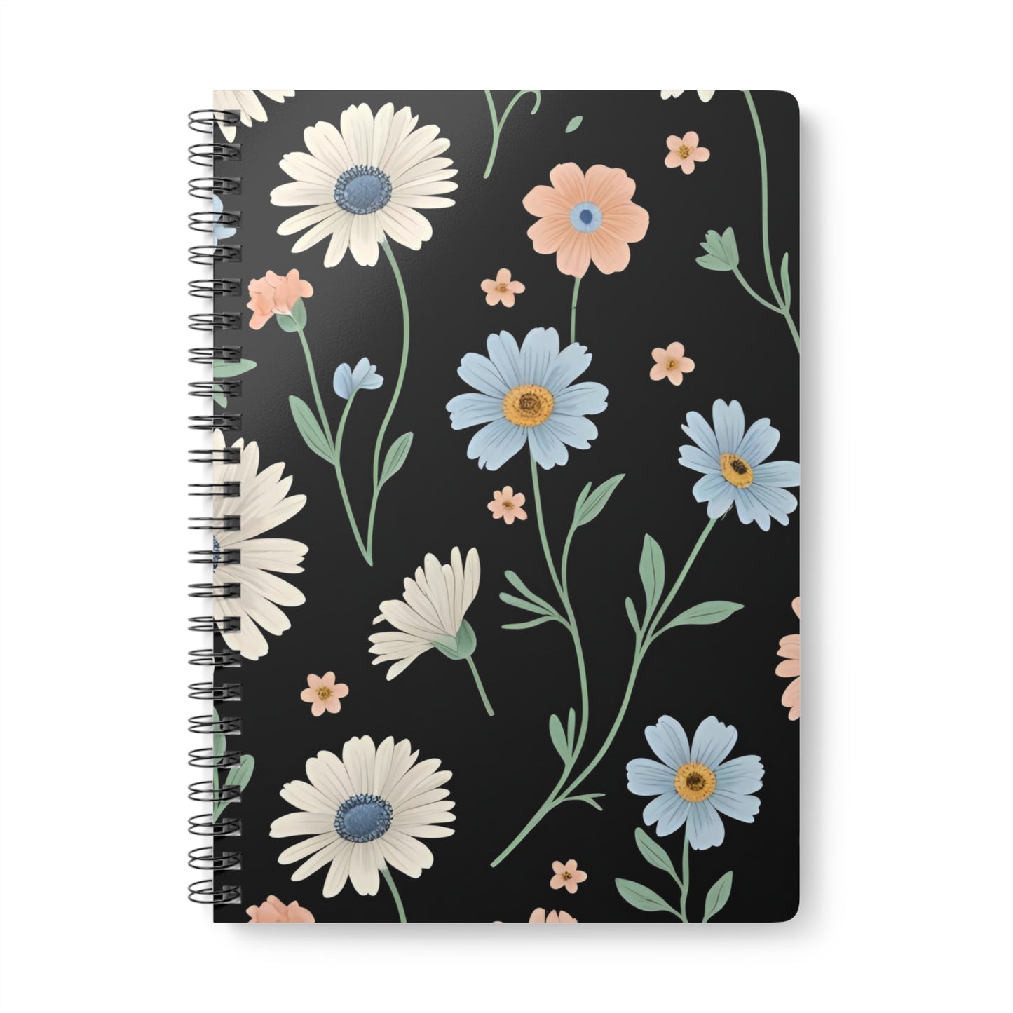 Floral Wirobound Notebook, A5 Journal, Cute Stationery for School, Writing, Gift for Students, Note-taking, Flowers Design