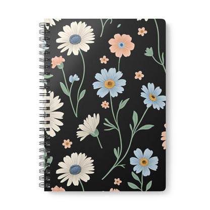 Floral Wirobound Notebook, A5 Journal, Cute Stationery for School, Writing, Gift for Students, Note-taking, Flowers Design