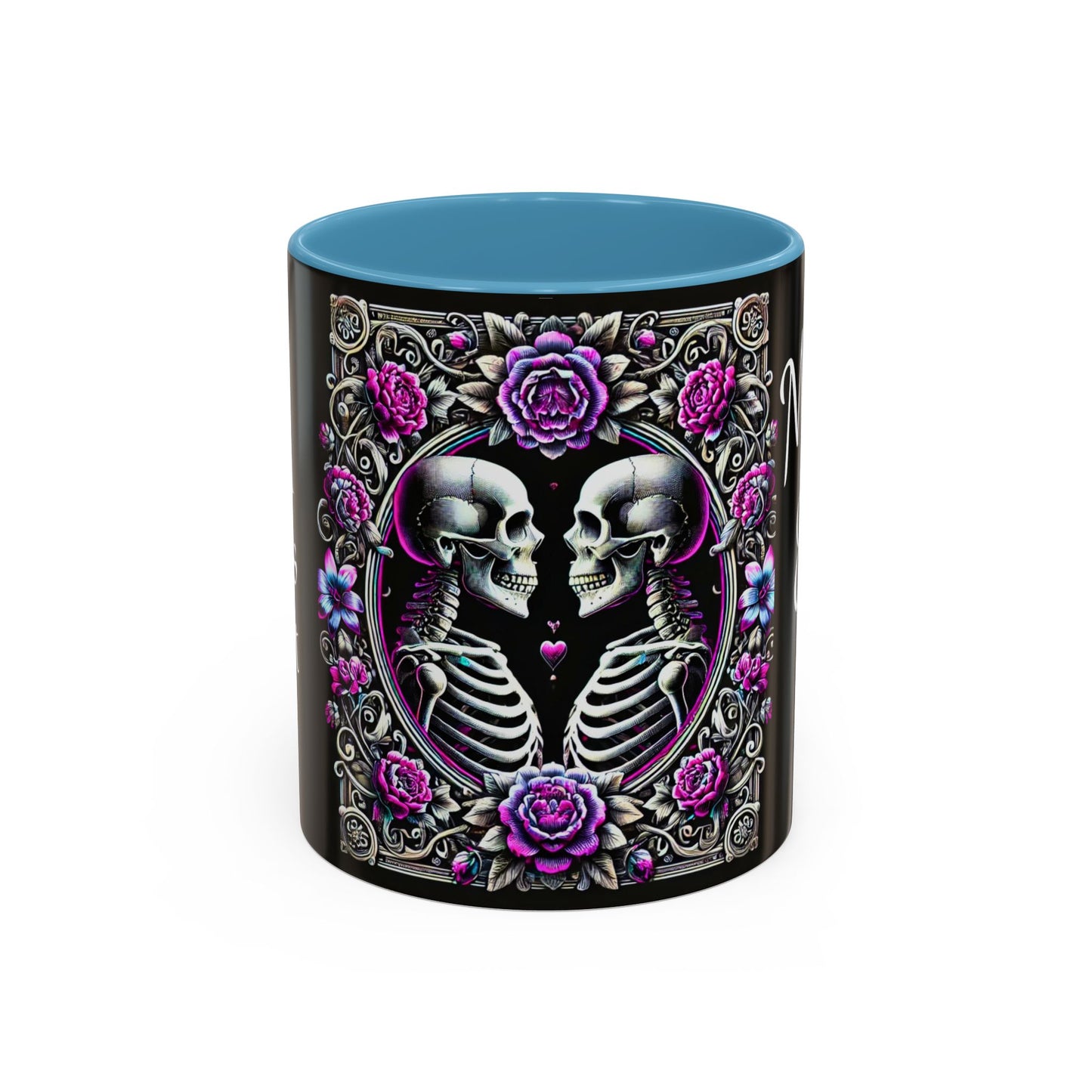 Mr & Mrs Skeleton Flower Accent Coffee Mug (11, 15oz)