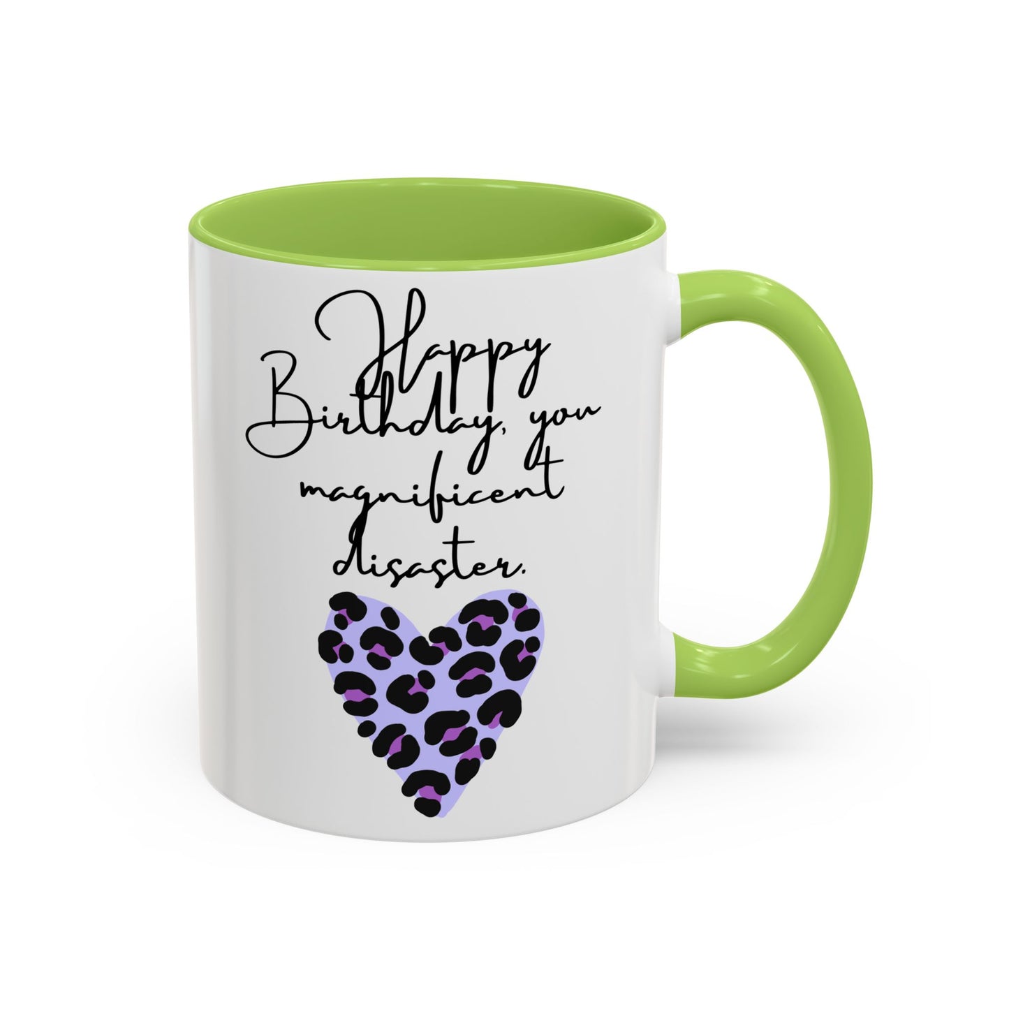 Leopard Heart Coffee Mug – Fun Birthday Gift for Friends, Cute Coffee Cup, Unique Drinkware, Birthday Party Decor, Animal Print Mug