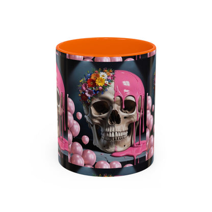 Dripping Skull Bloom Mug Accent Coffee Mug (11, 15oz)