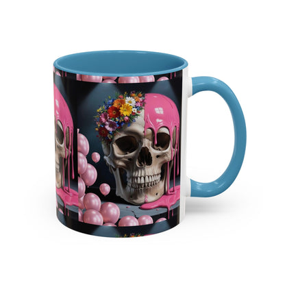 Dripping Skull Bloom Mug Accent Coffee Mug (11, 15oz)