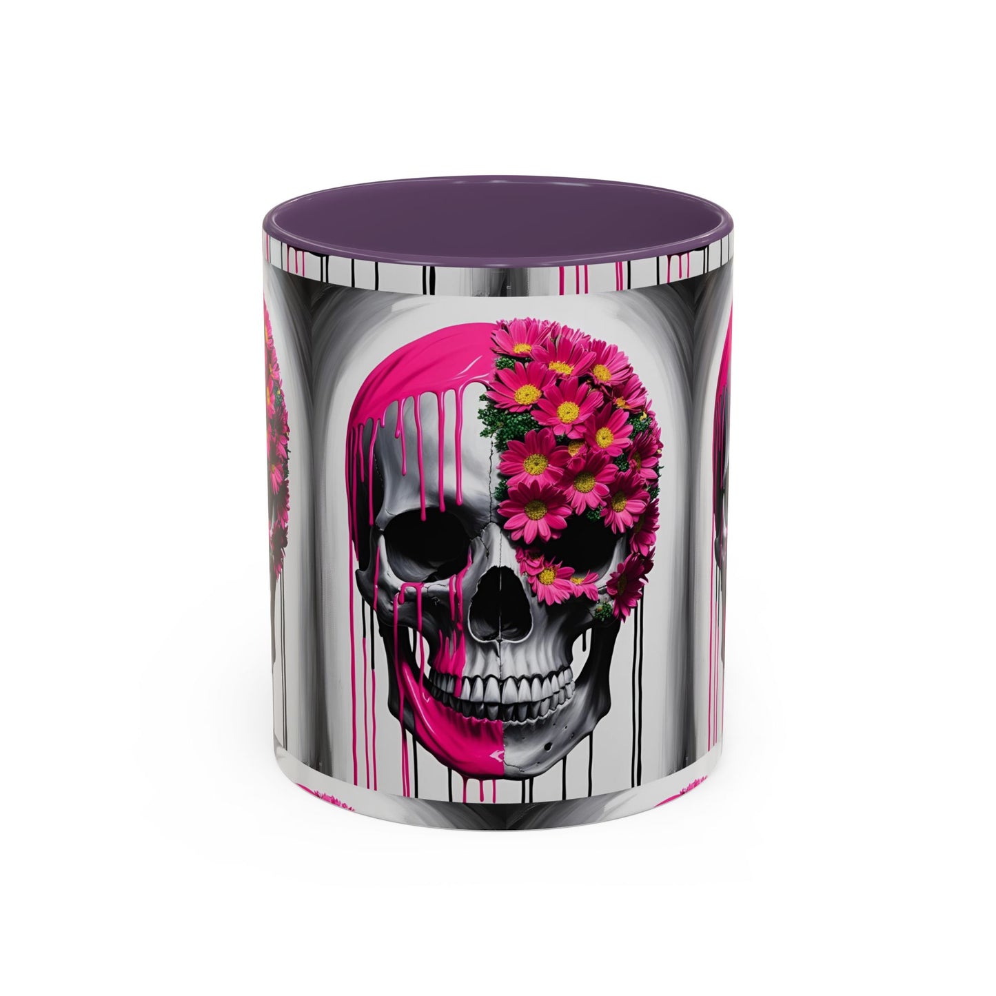 Skeleton Flower Paint Accent Coffee Mug (11, 15oz)