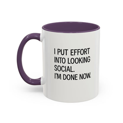 Funny Social Coffee Mug for Introverts, Unique Gift for Friends, Office Humour Mug, Black Accent Mugs, Sarcastic Coffee Cup