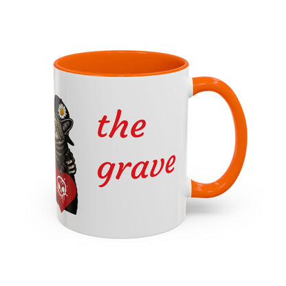 Romantic Skull & Cat Coffee Mug - Perfect for Cat Lovers