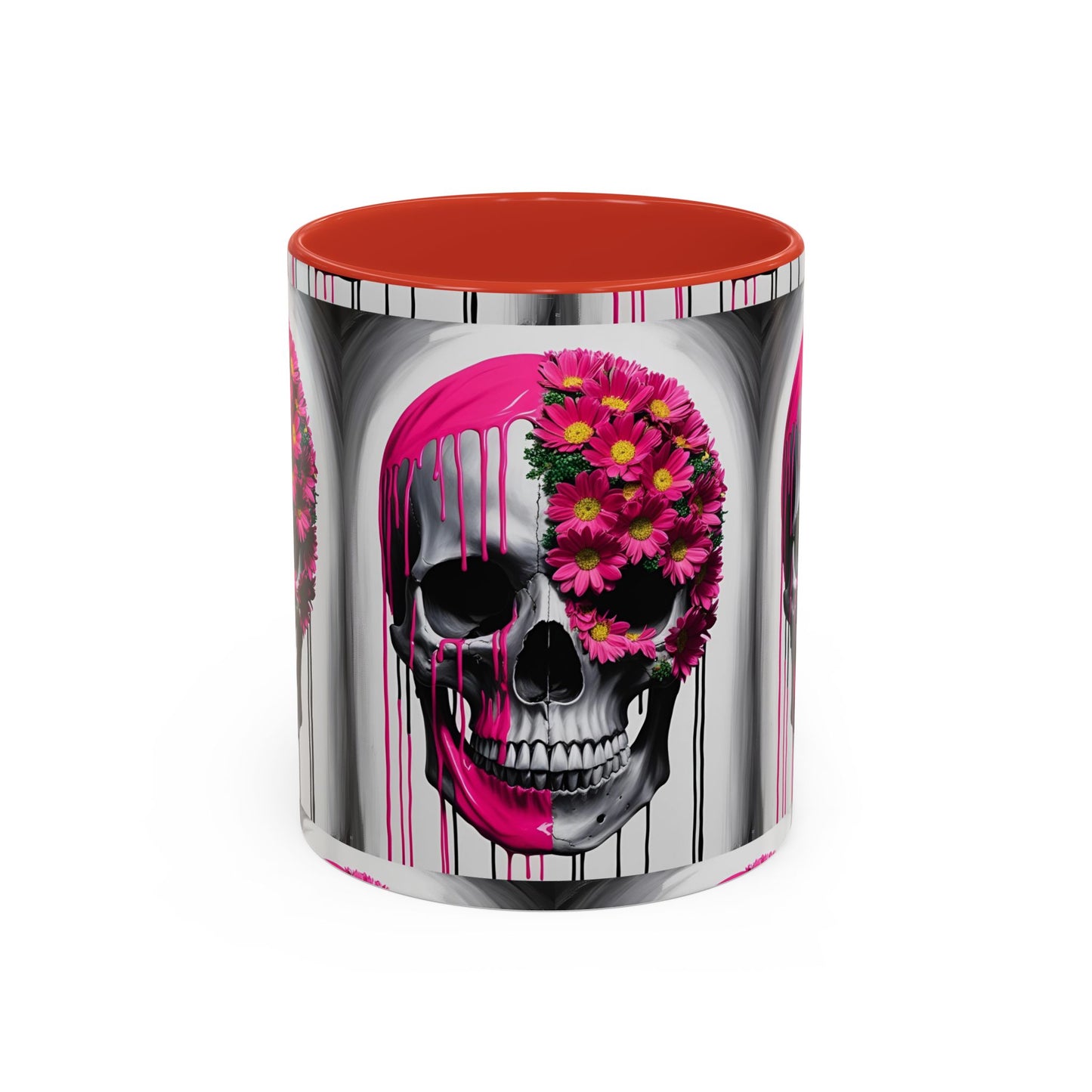 Skeleton Flower Paint Accent Coffee Mug (11, 15oz)