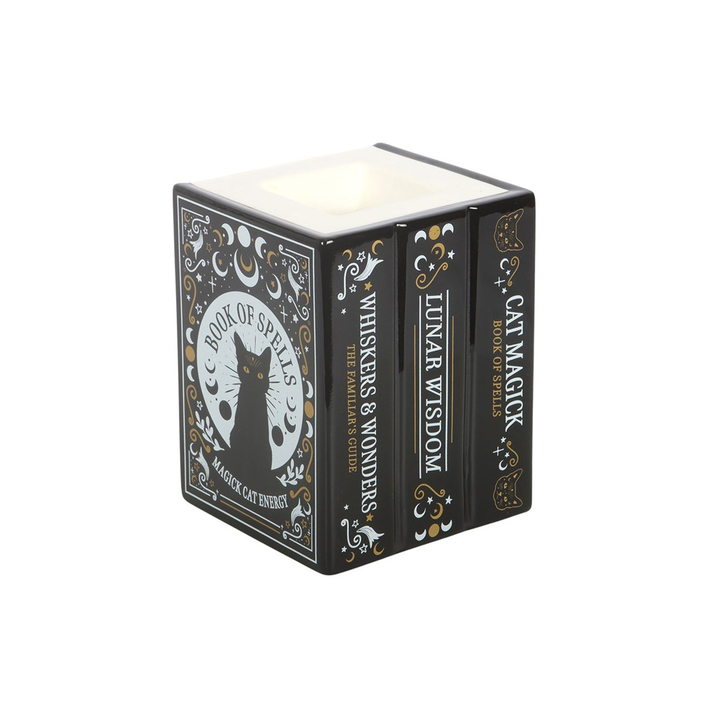 Black Cat Book of Spells Oil Burner & Wax Melt Burner