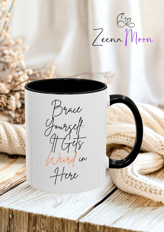 Brace Yourself Coffee Mug - Funny Ceramic Cup, Quirky Gift, Home Office Decor, Best for Coffee Lovers, Birthday Present