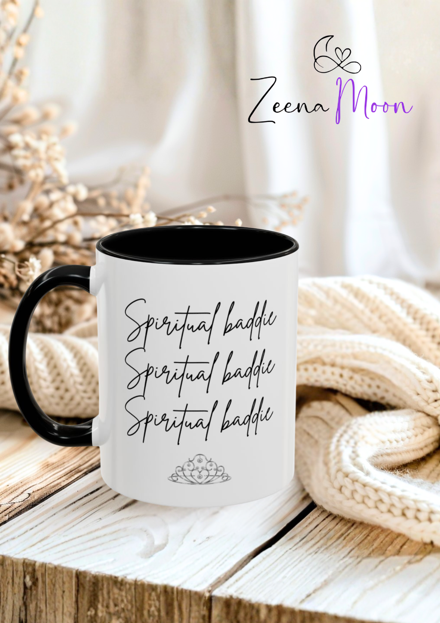 Spiritual Baddie Crown Accent Coffee Mug (11, 15oz)
