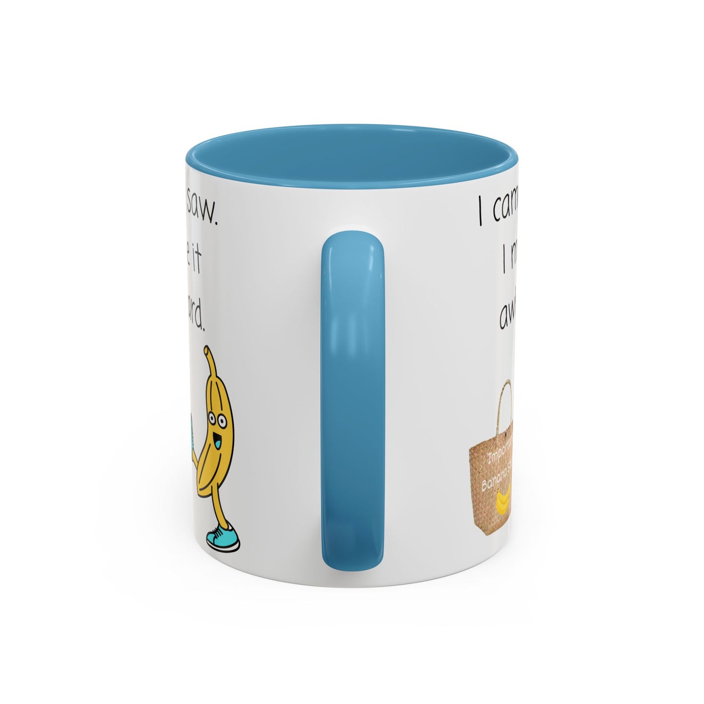 I came I Saw Whimsical Banana Accent Coffee Mug - Perfect for Gifting, Kitchen Decor, Funny Office Mug, Banana Lover Gift, Playful Drinkware