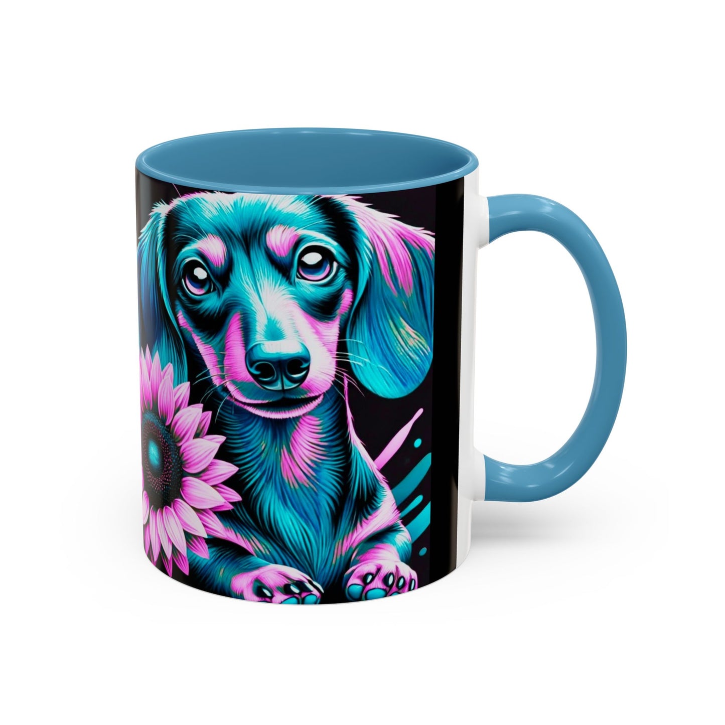Dachshund Flower Mug Accent Coffee Mug (11, 15oz)