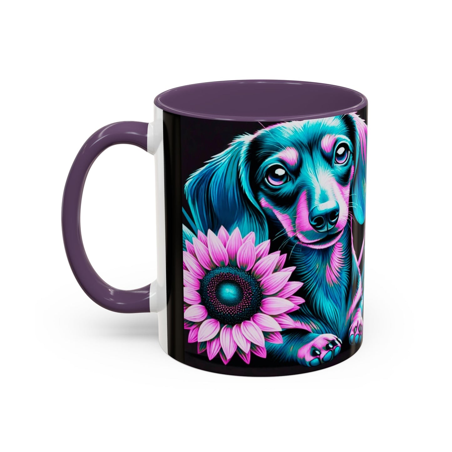 Dachshund Flower Mug Accent Coffee Mug (11, 15oz)