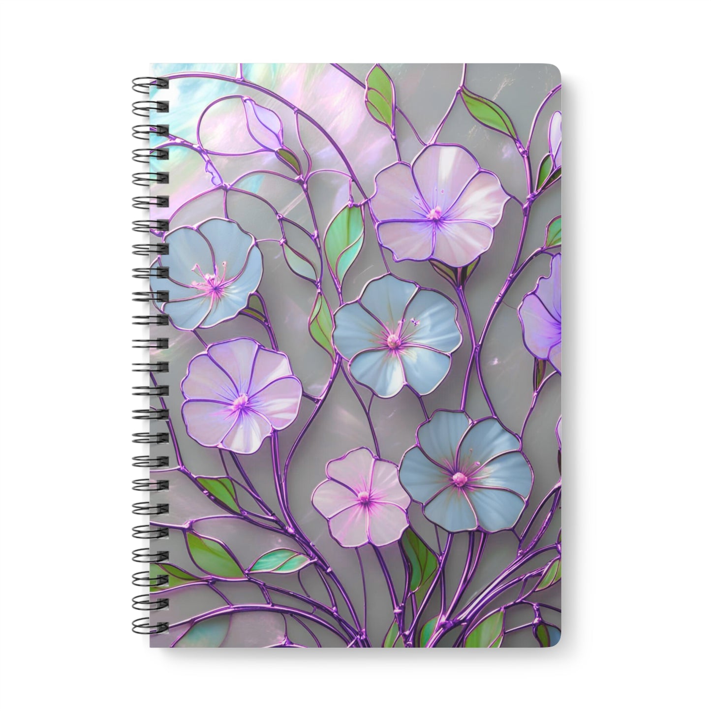 Floral Wirobound Softcover Notebook, A5 - Eco-Friendly Journal, Writing Diary, Stationery Gift for Students, Artists, and Crafters