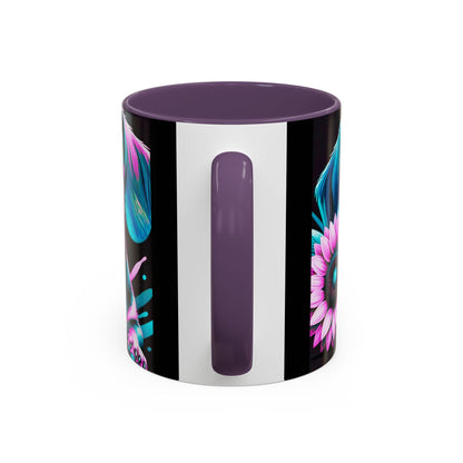 Dachshund Flower Mug Accent Coffee Mug (11, 15oz)