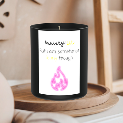 Anixety Lit Funny 200g Black Candle ‘Dark Noir’