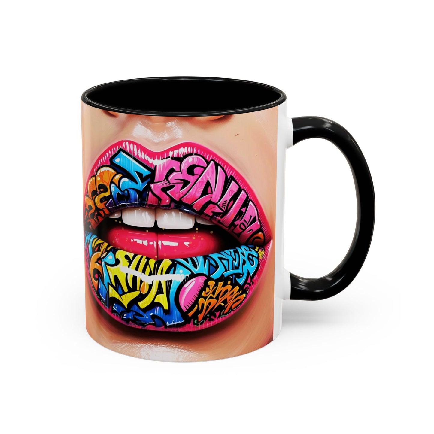 Graffiti Lips Accent Coffee Mug (11, 15oz)