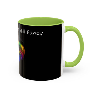 Dead Inside but still fancy Rainbow Skeleton Top Hat Whiskey Accent Coffee Mug (11, 15oz)