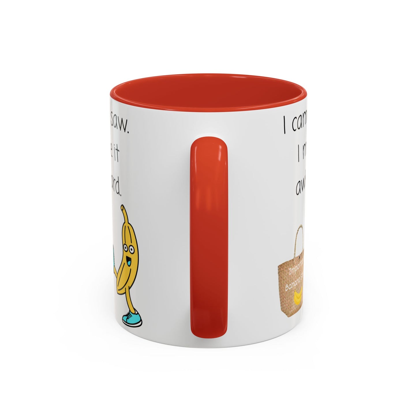 I came I Saw Whimsical Banana Accent Coffee Mug - Perfect for Gifting, Kitchen Decor, Funny Office Mug, Banana Lover Gift, Playful Drinkware