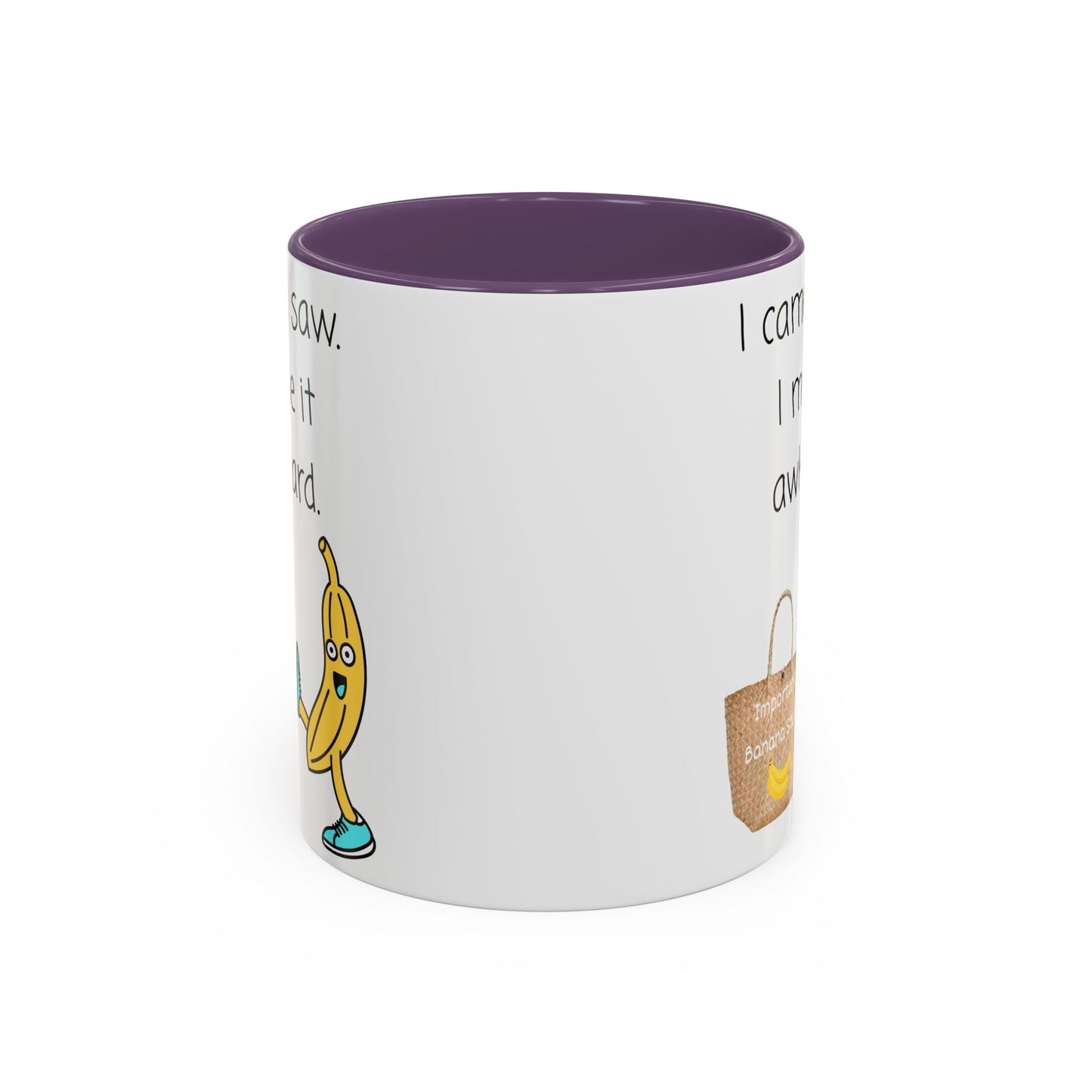 I came I Saw Whimsical Banana Accent Coffee Mug - Perfect for Gifting, Kitchen Decor, Funny Office Mug, Banana Lover Gift, Playful Drinkware