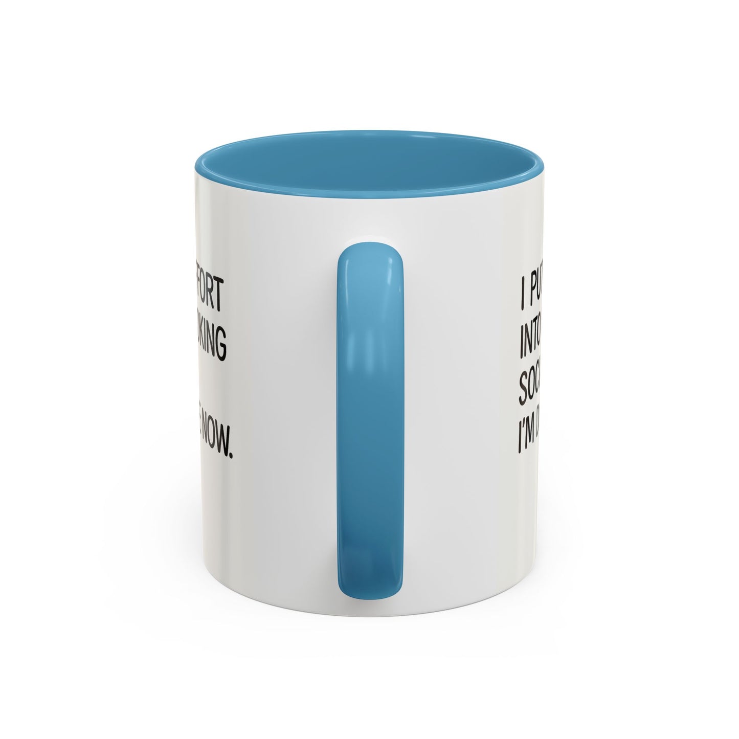Funny Social Coffee Mug for Introverts, Unique Gift for Friends, Office Humour Mug, Black Accent Mugs, Sarcastic Coffee Cup