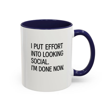 Funny Social Coffee Mug for Introverts, Unique Gift for Friends, Office Humour Mug, Black Accent Mugs, Sarcastic Coffee Cup